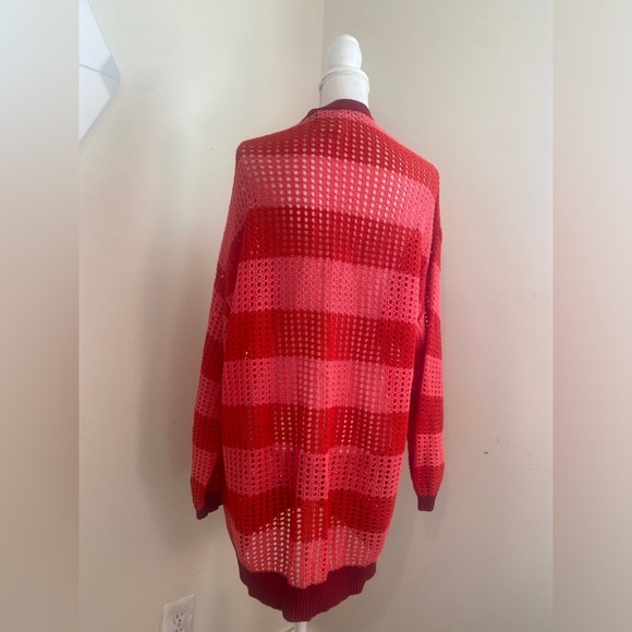 Farm Rio Striped Open-Front Cardigan Sweater |Anthropologie Size Small - Picture 7 of 10